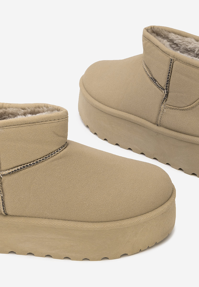 Cizme tip ugg Sereena kaki