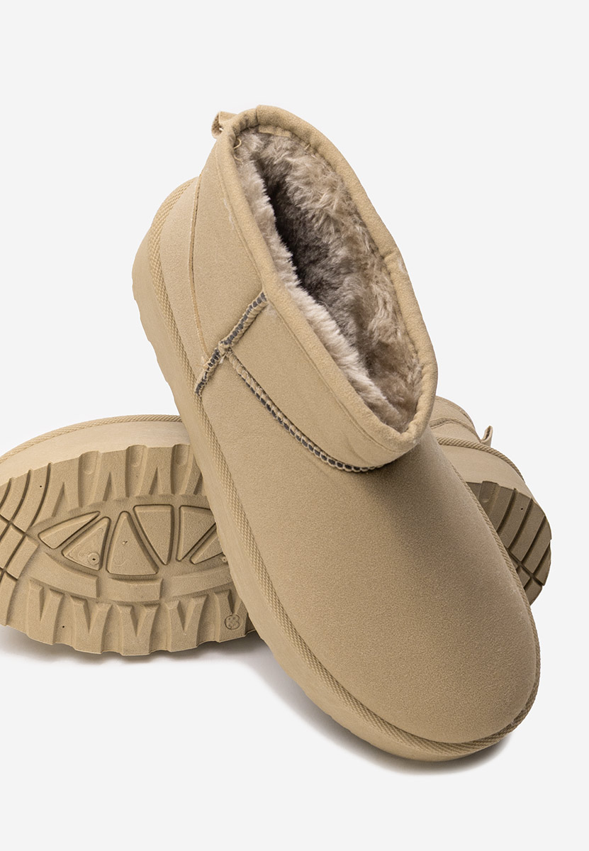 Cizme tip ugg Sereena kaki