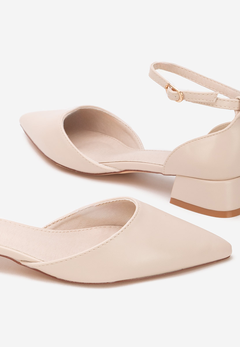 Pantofi cu toc gros Rubenia V2 bej