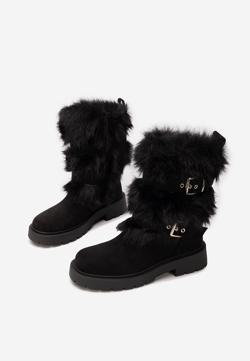 Cizme imblanite dama Nelisia negre