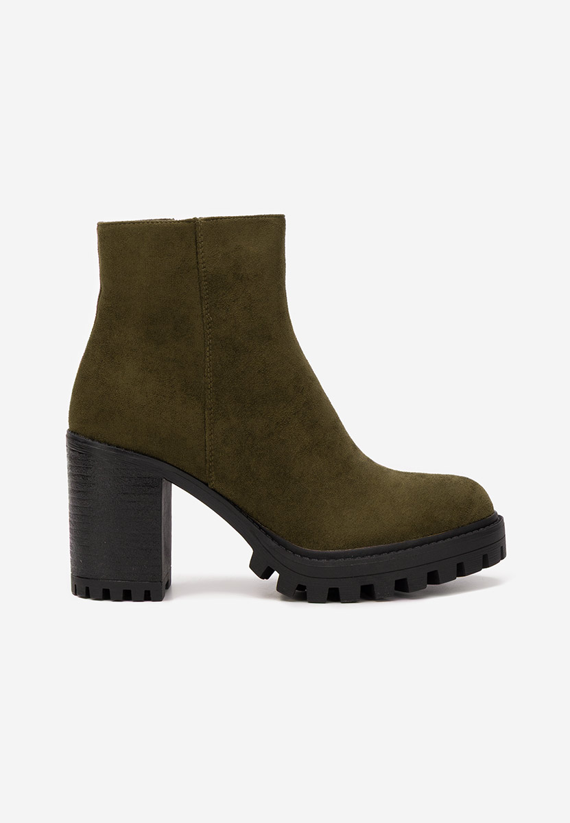 Botine cu toc gros Cavira verzi