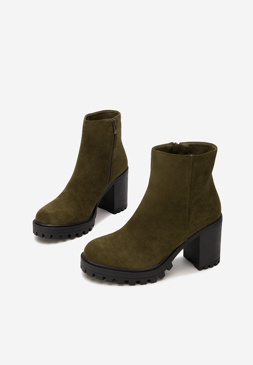 Botine cu toc gros Cavira verzi