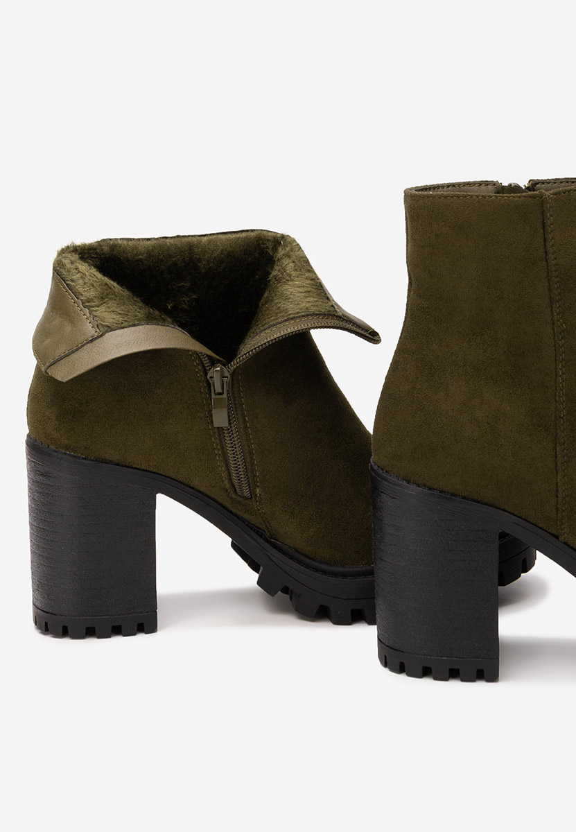 Botine cu toc gros Cavira verzi