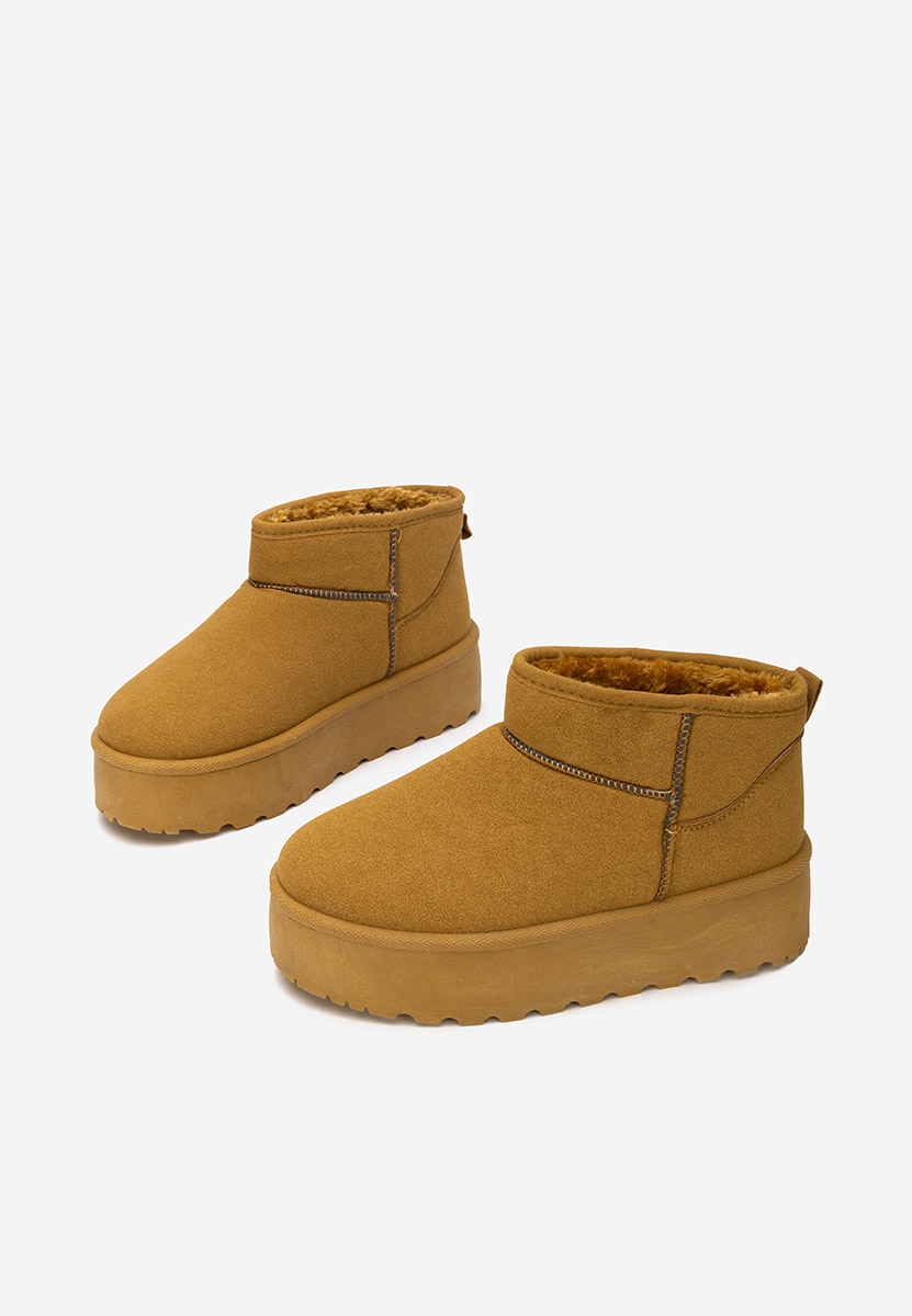 Cizme tip ugg Sereena camel