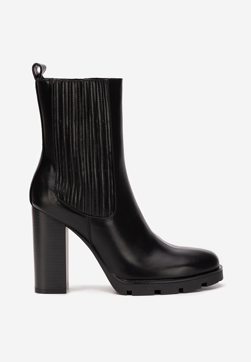 Botine cu toc gros Cosmira negre