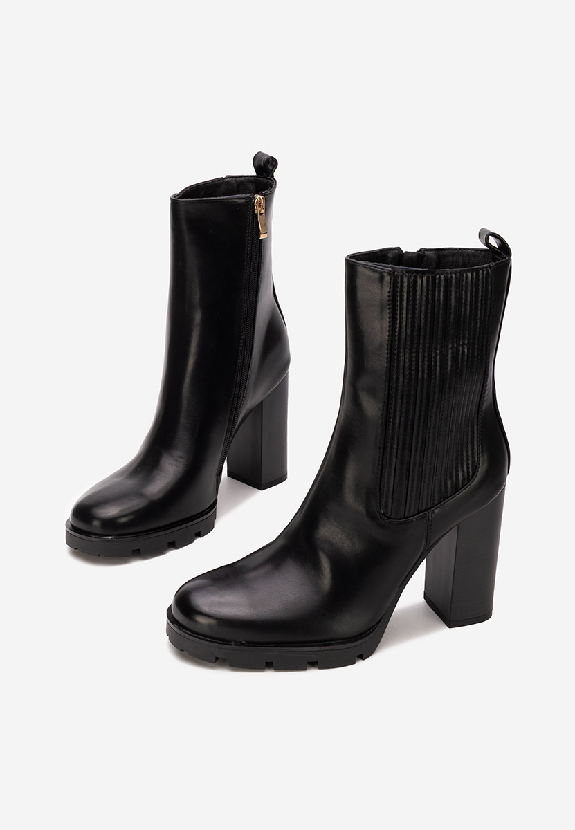 Botine cu toc gros Cosmira negre