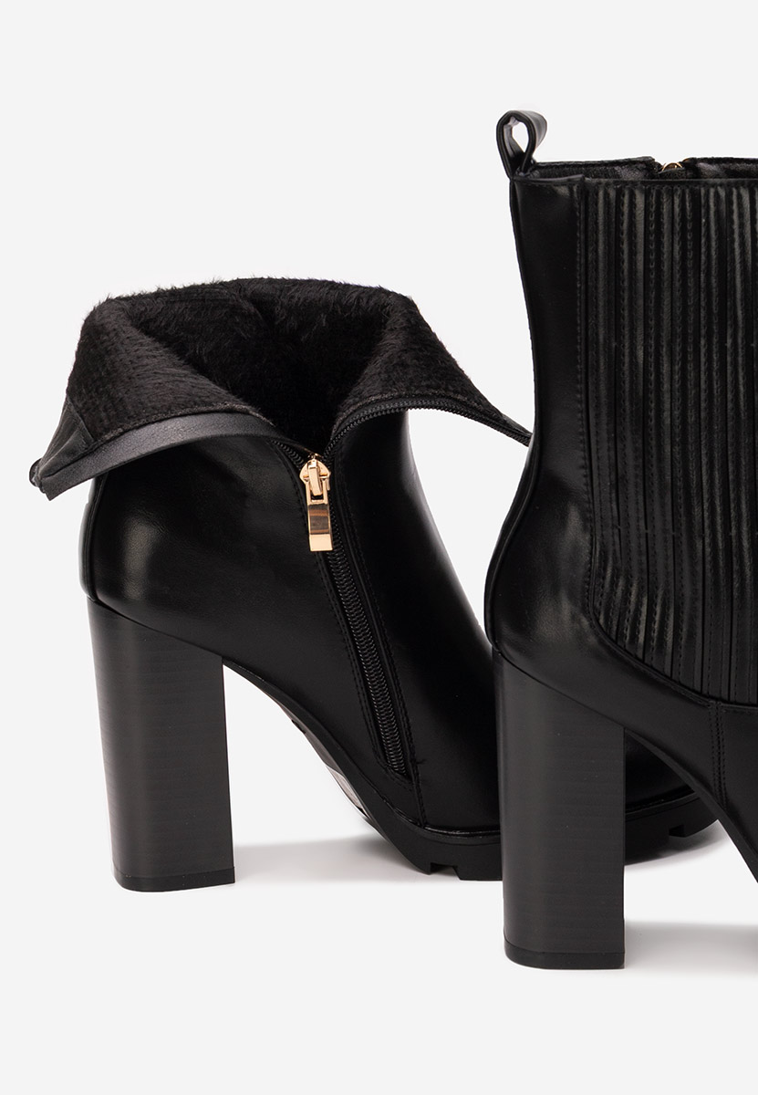 Botine cu toc gros Cosmira negre