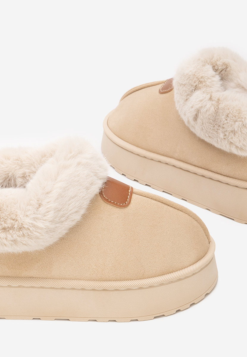 Ghete cu platformă Elarva bej