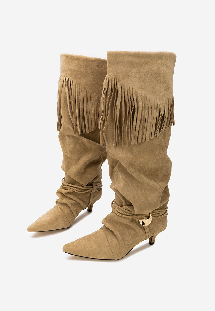 Cizme inalte dama Marcela kaki