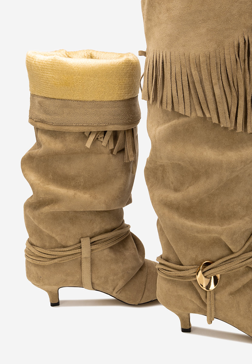 Cizme inalte dama Marcela kaki