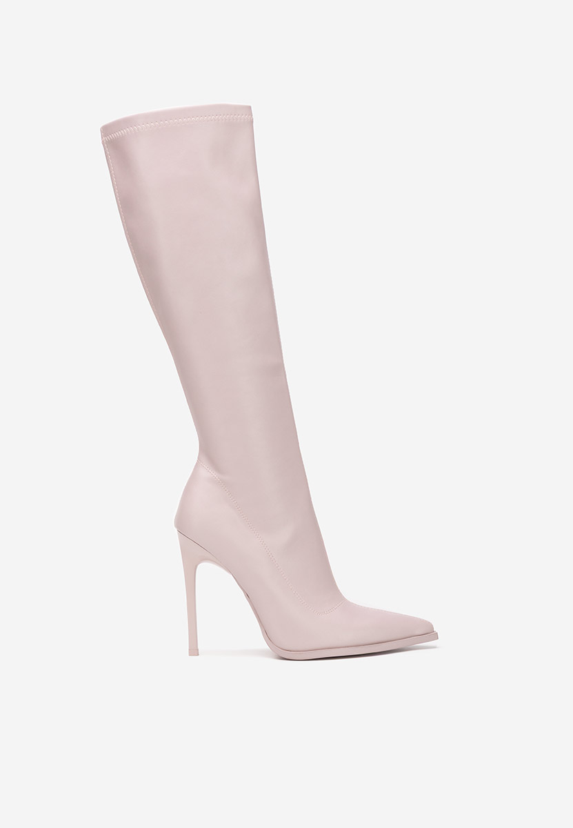 Cizme lungi cu toc subtire Larisia mov