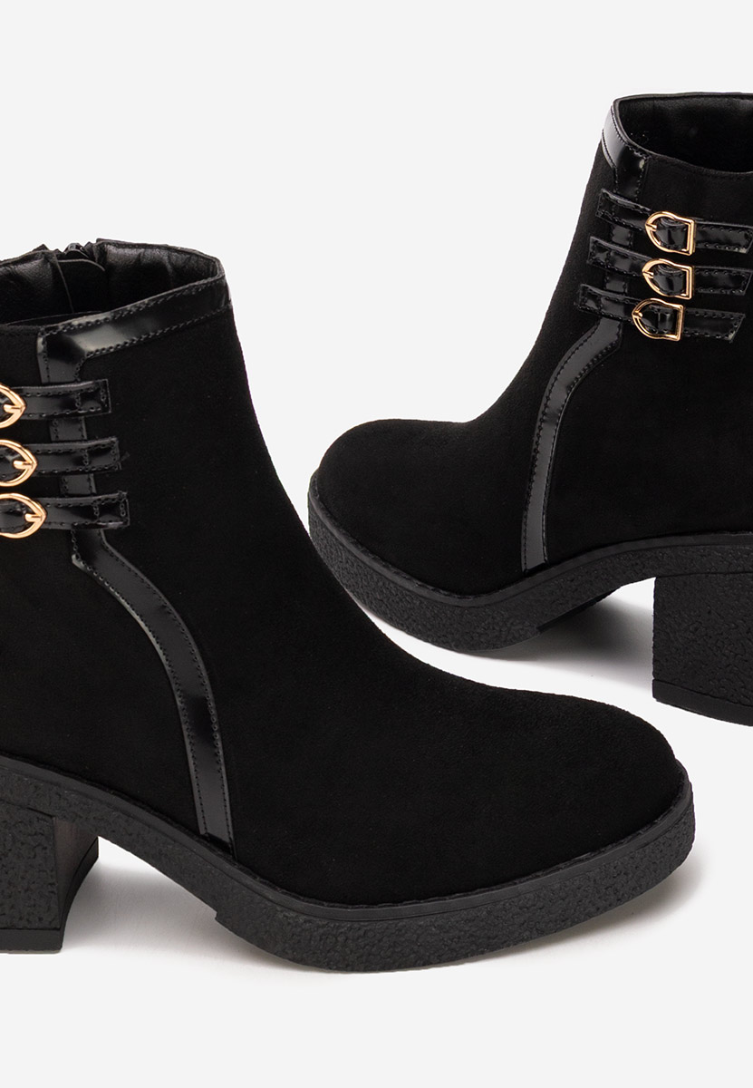 Botine cu toc gros Arnetta V2 negre