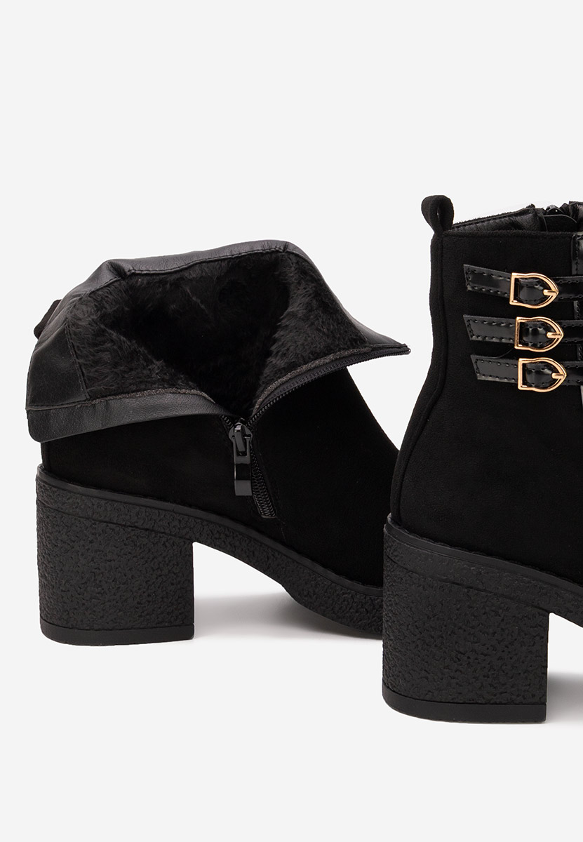 Botine cu toc gros Arnetta V2 negre