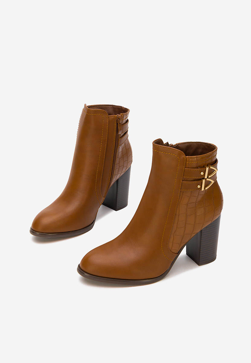 Botine cu toc gros Theodore camel