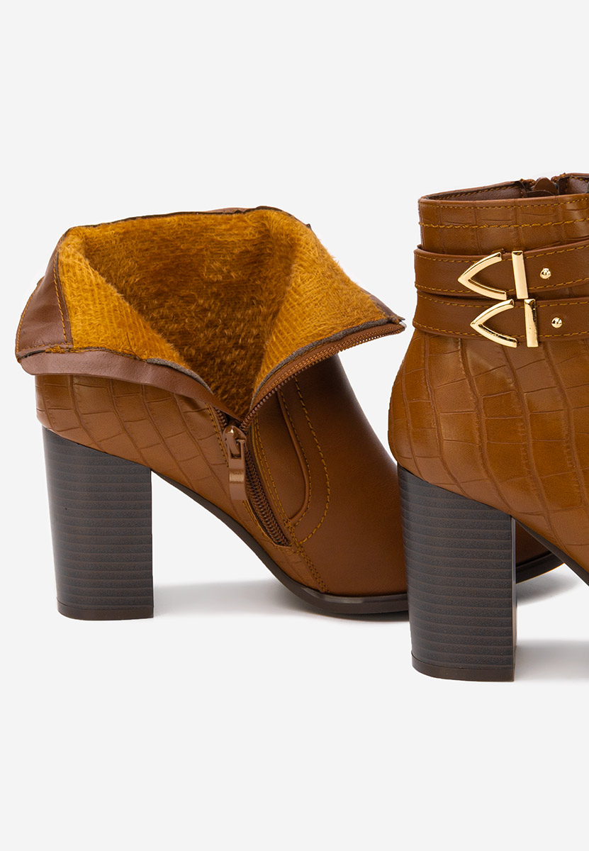 Botine cu toc gros Theodore camel