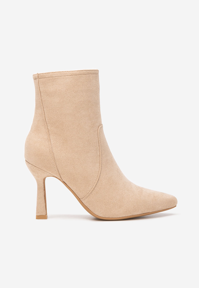 Botine cu toc subtire Danelia bej
