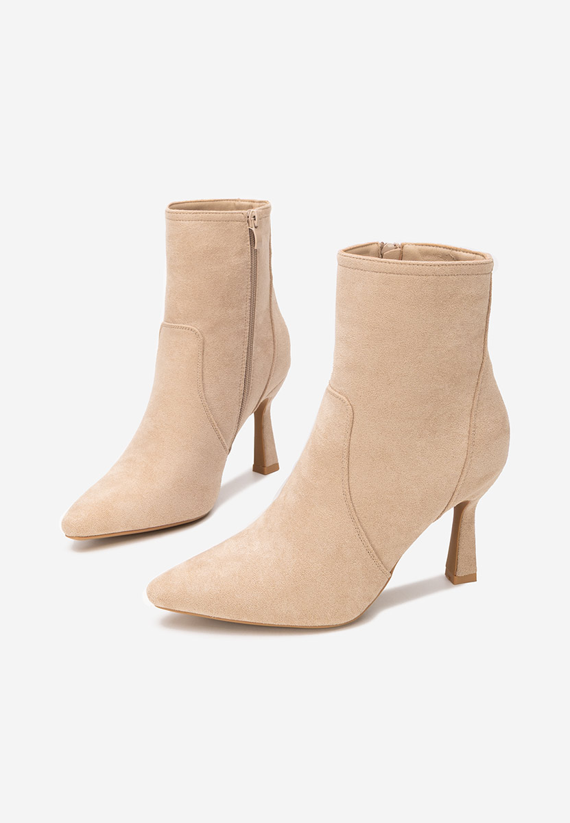 Botine cu toc subtire Danelia bej