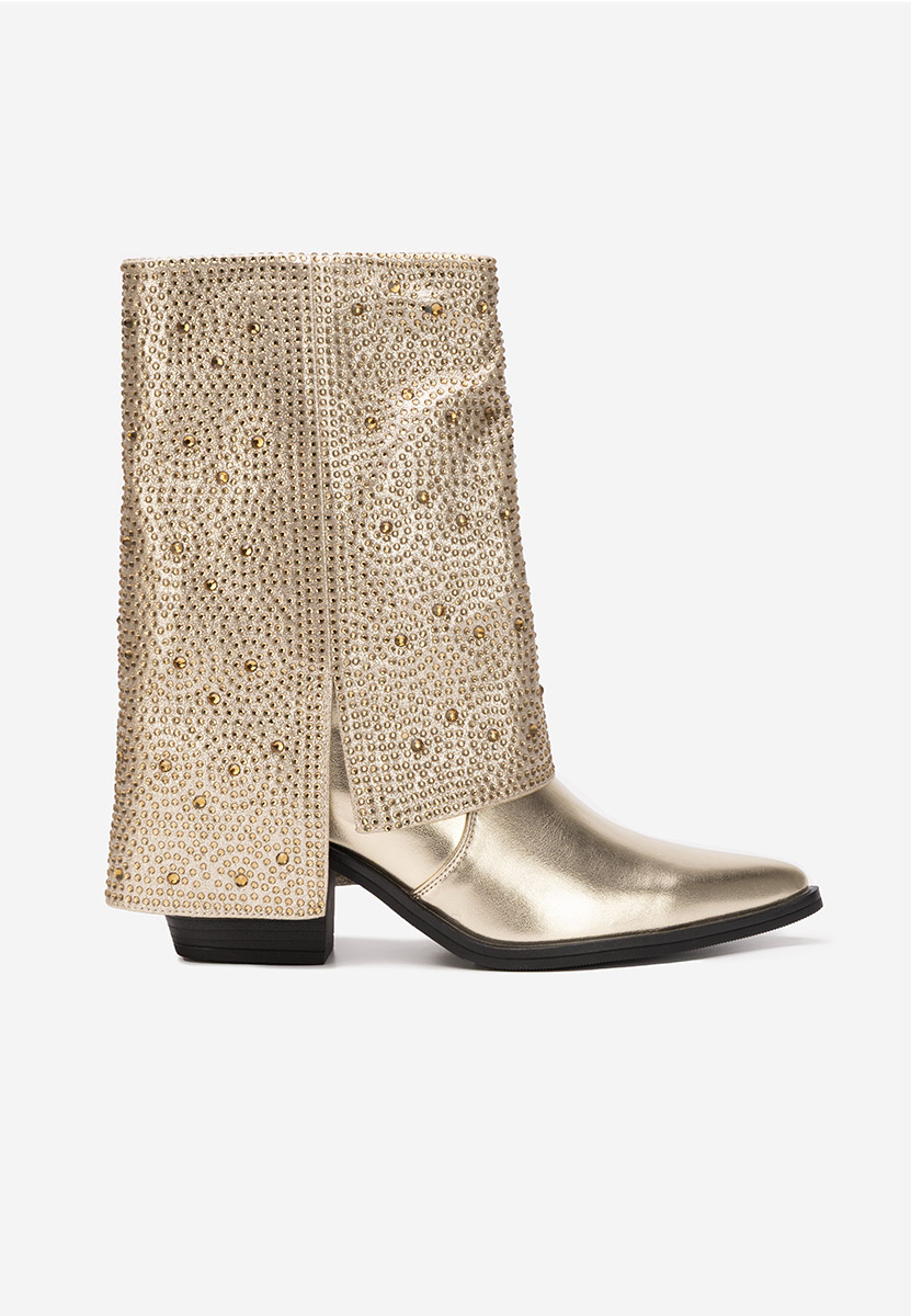 Cizme scurte dama Zafira aurii