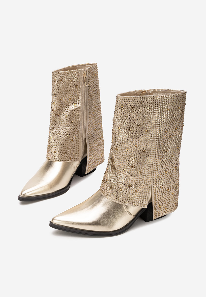 Cizme scurte dama Zafira aurii