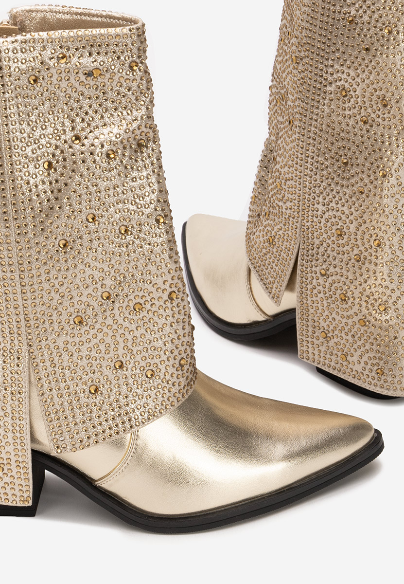 Cizme scurte dama Zafira aurii