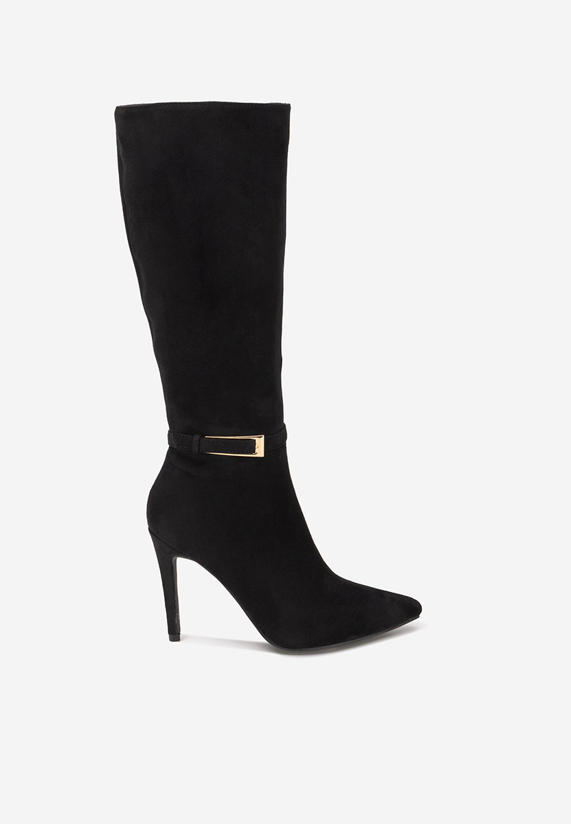 Cizme cu toc subtire Narcisia negre