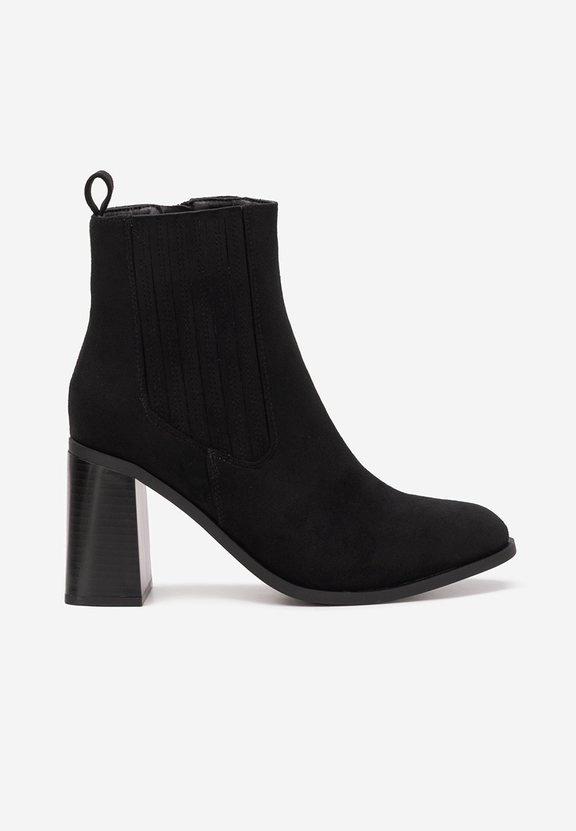 Botine cu toc gros Elowyn negre