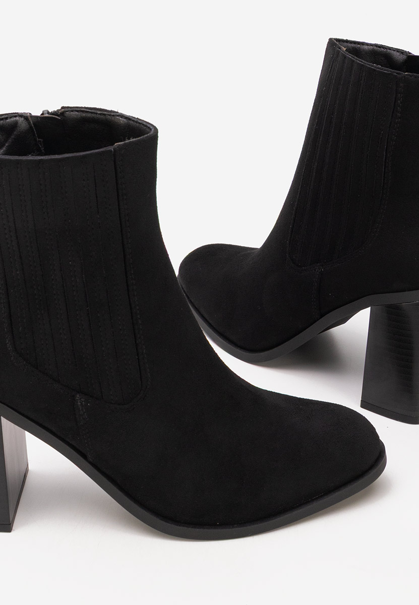 Botine cu toc gros Elowyn negre