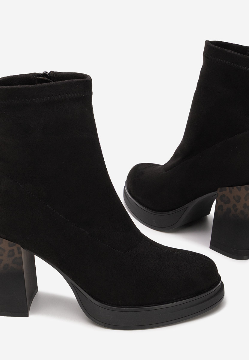 Botine cu toc gros Astonia V3 negre