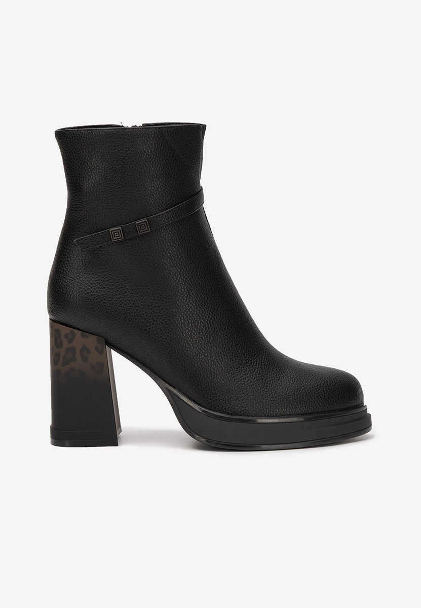 Botine cu toc gros Rannia V2 negre