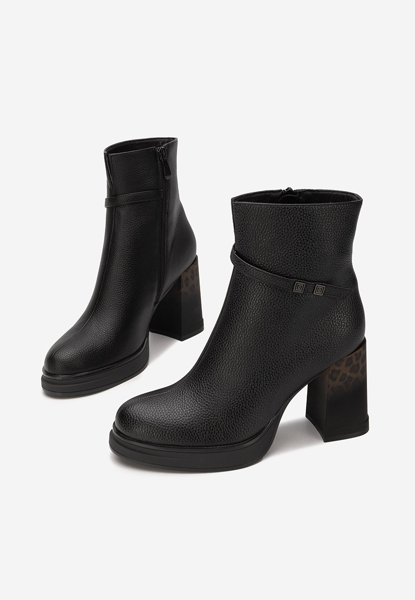 Botine cu toc gros Rannia V2 negre