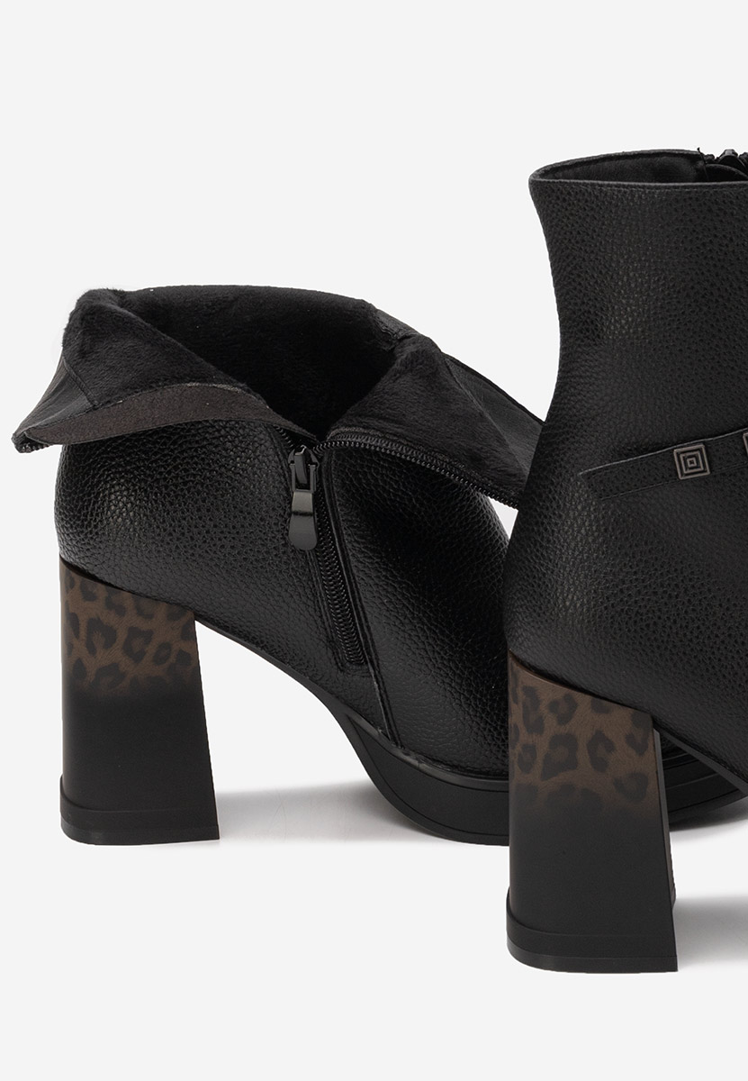 Botine cu toc gros Rannia V2 negre