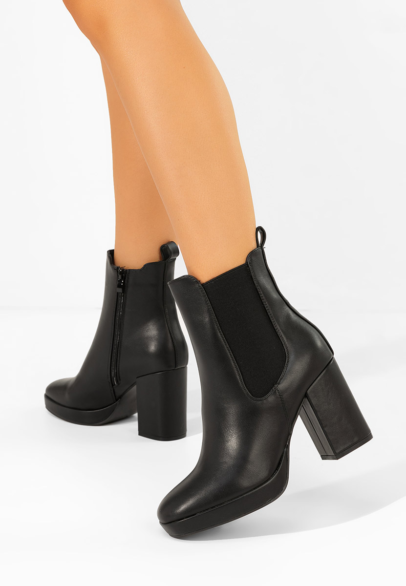 Botine chelsea dama Acselia negre