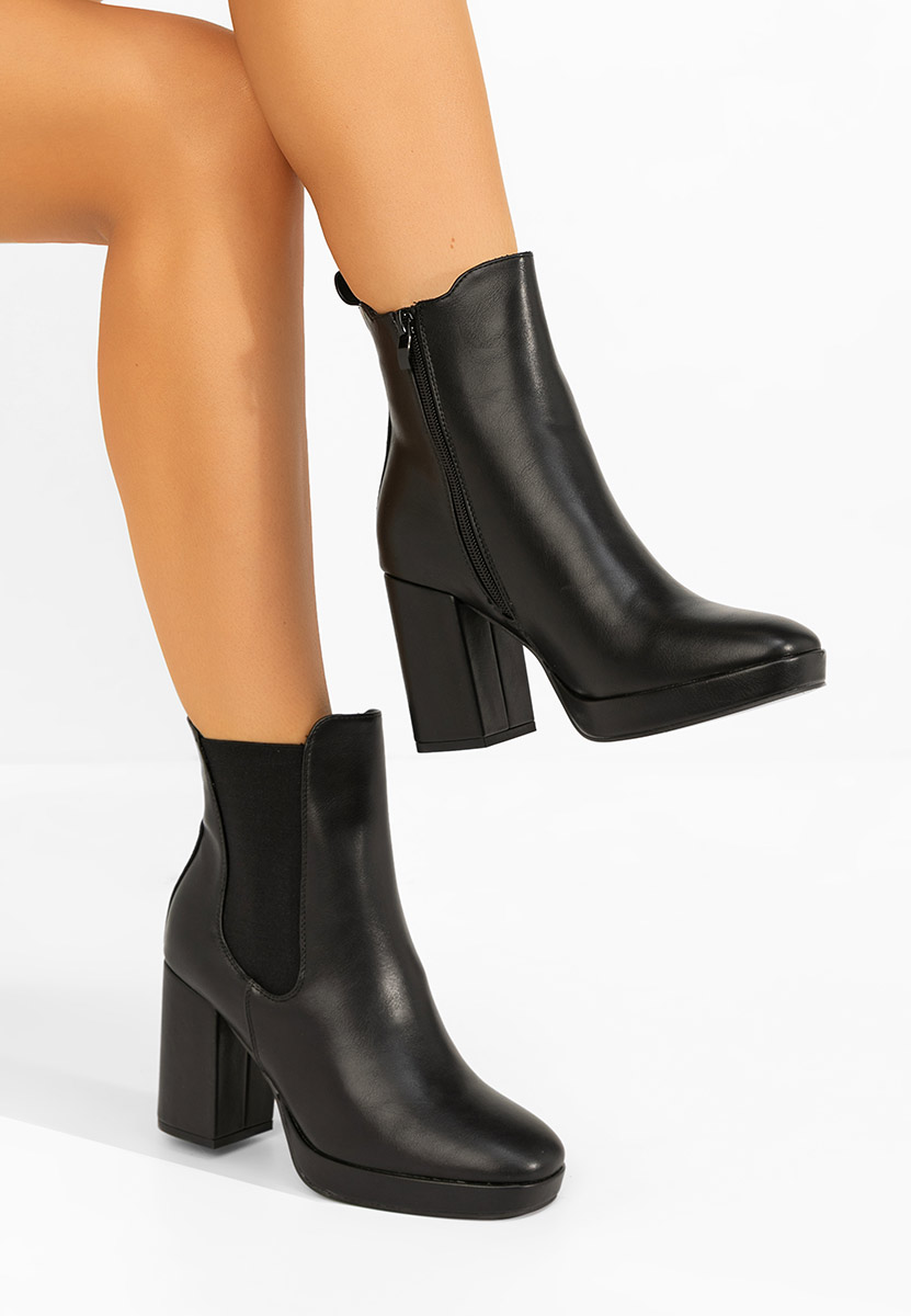 Botine chelsea dama Acselia negre