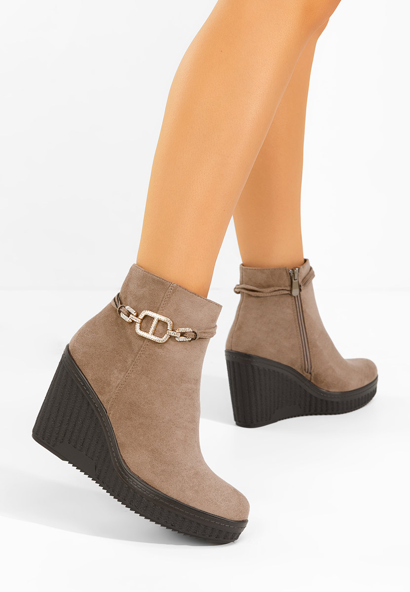 Botine cu platforma Charlet V3 kaki