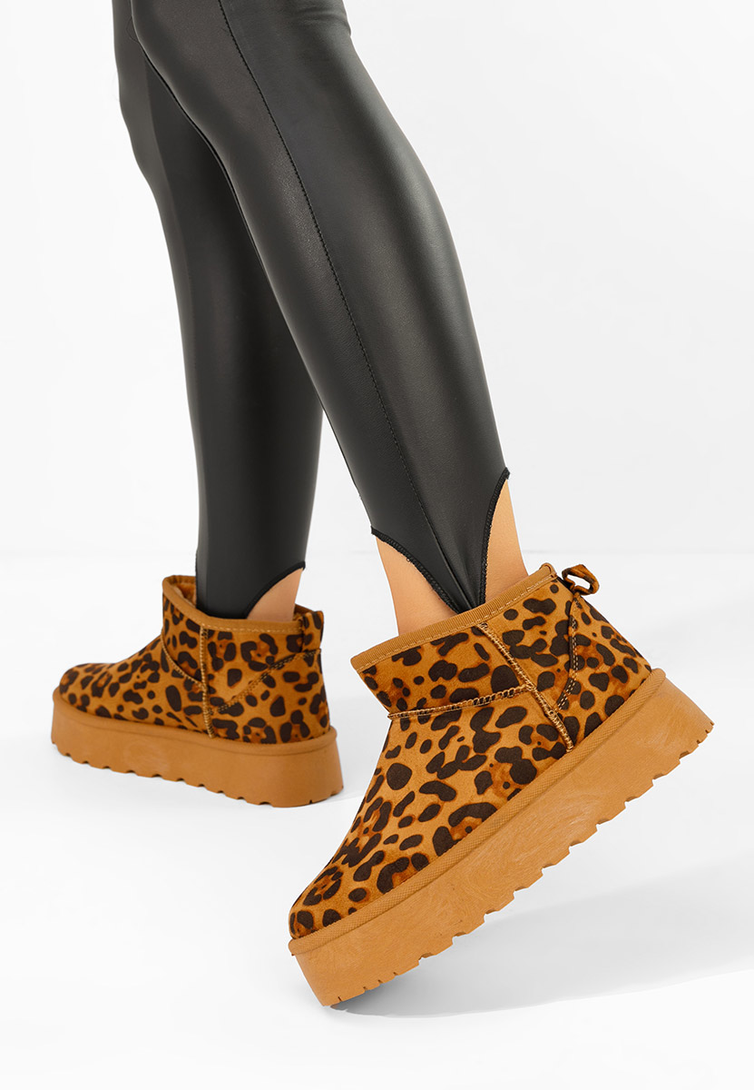 Cizme tip ugg Delvira animal print