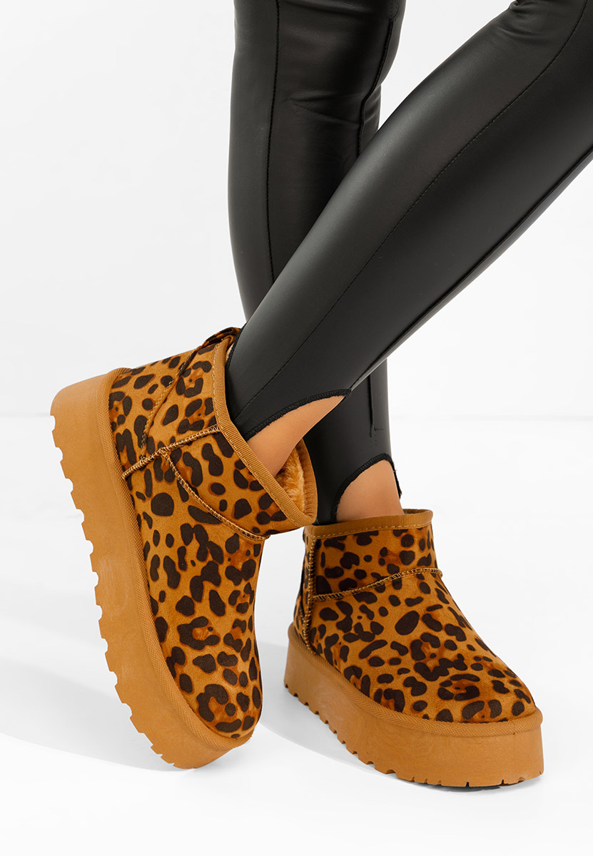 Cizme tip ugg Delvira animal print
