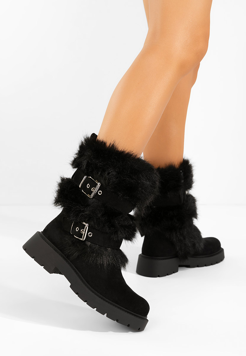 Cizme imblanite dama Nelisia negre