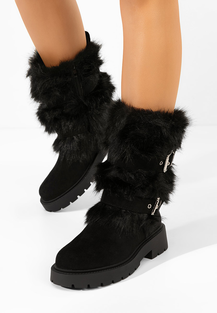 Cizme imblanite dama Nelisia negre