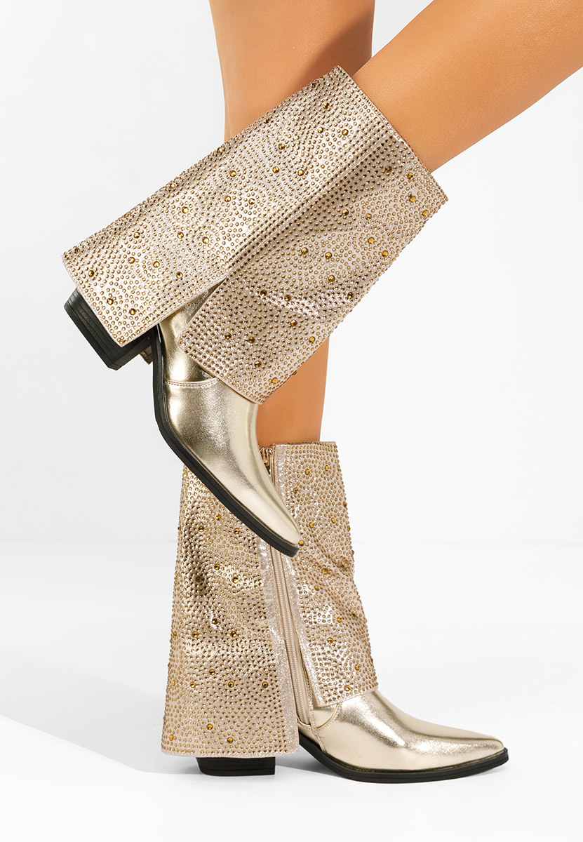 Cizme scurte dama Zafira aurii