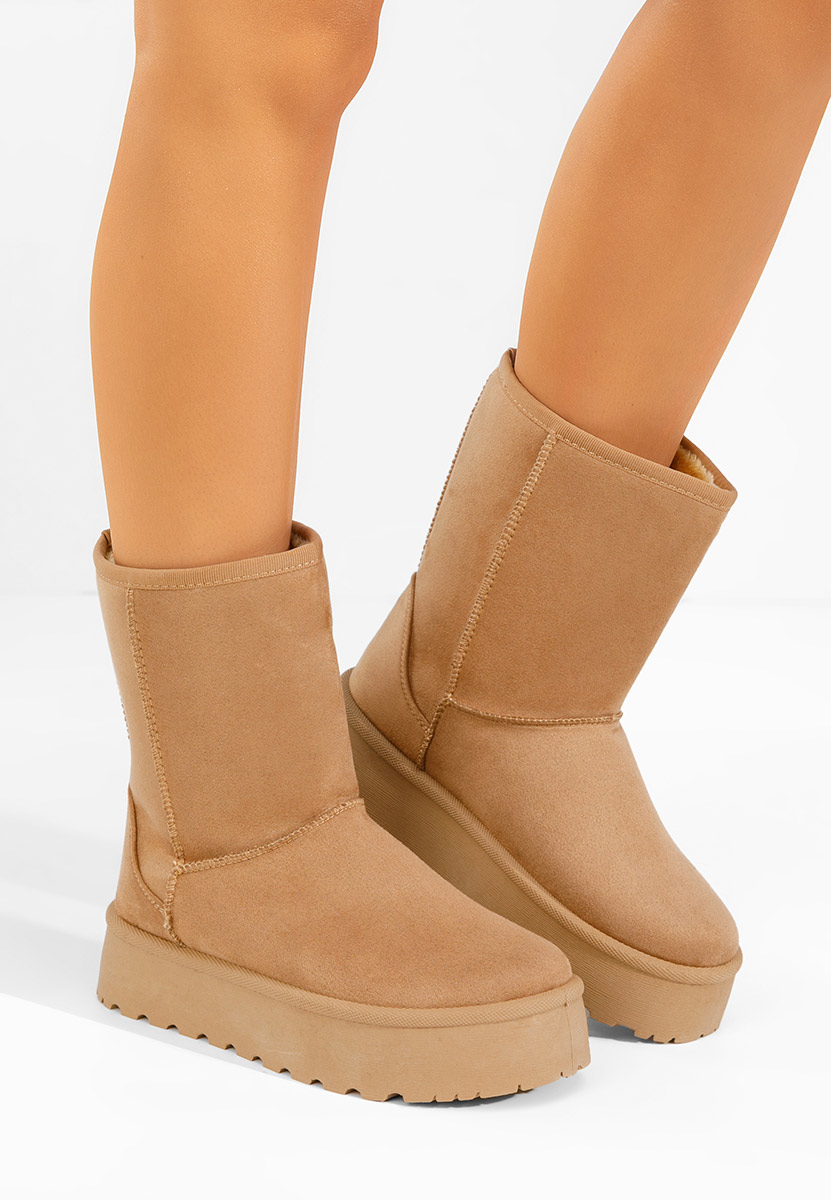 Cizme tip ugg cu platformă Luisana camel