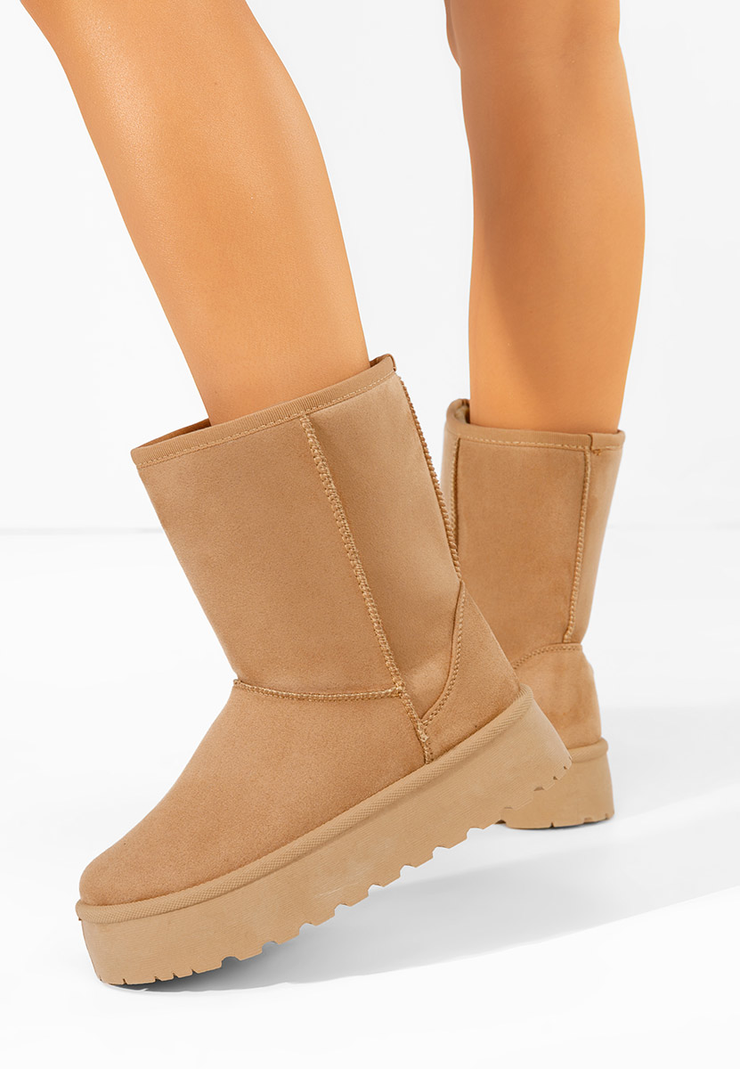 Cizme tip ugg cu platformă Luisana camel