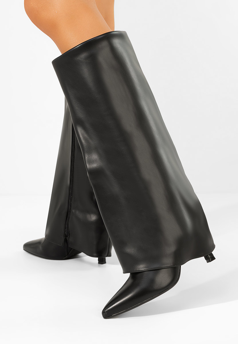 Cizme cu toc subtire Brynora negre