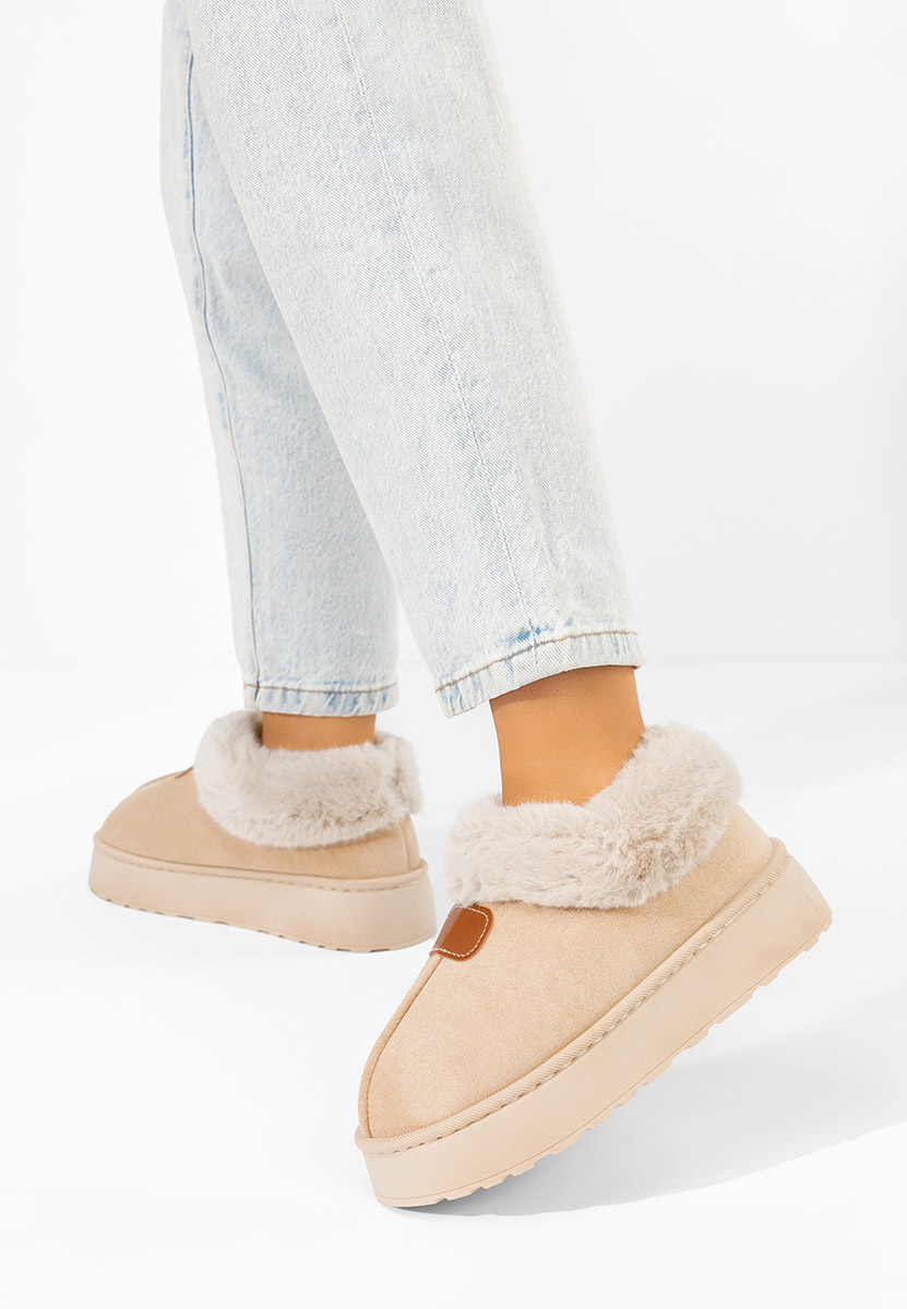 Ghete cu platformă Elarva bej