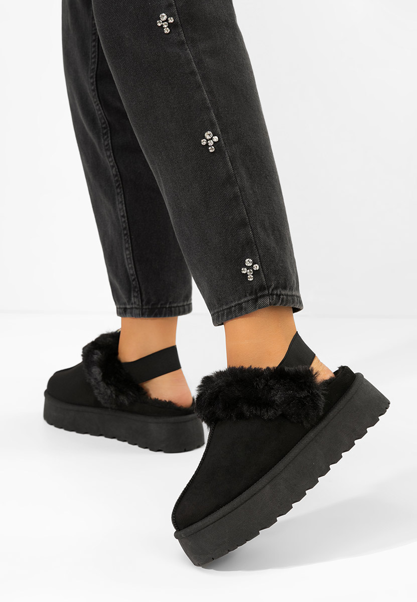 Papuci cu platformă Edden negri