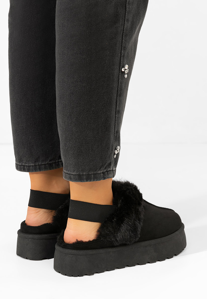 Papuci cu platformă Edden negri