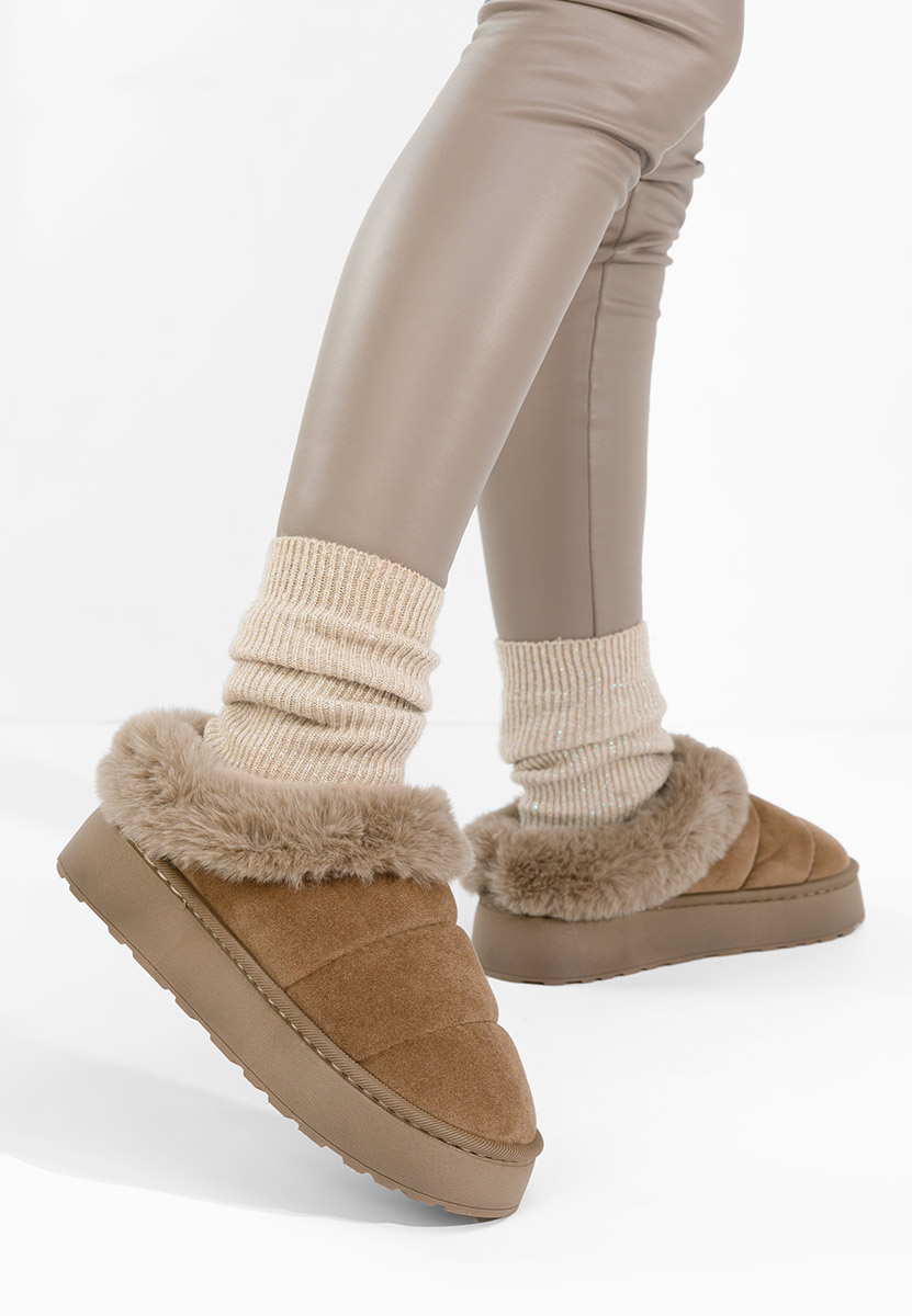 Saboti dama cu platforma Lucelia maro