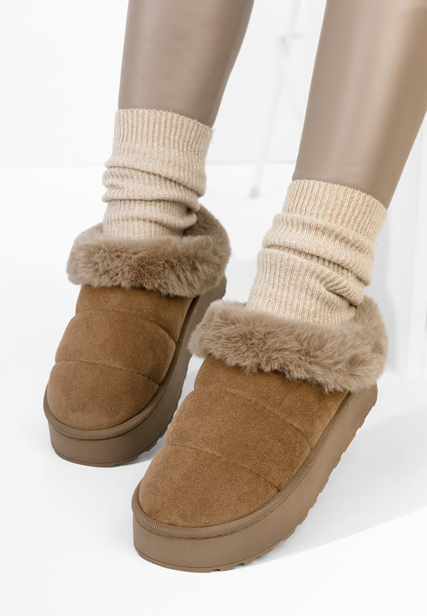 Saboti dama cu platforma Lucelia maro