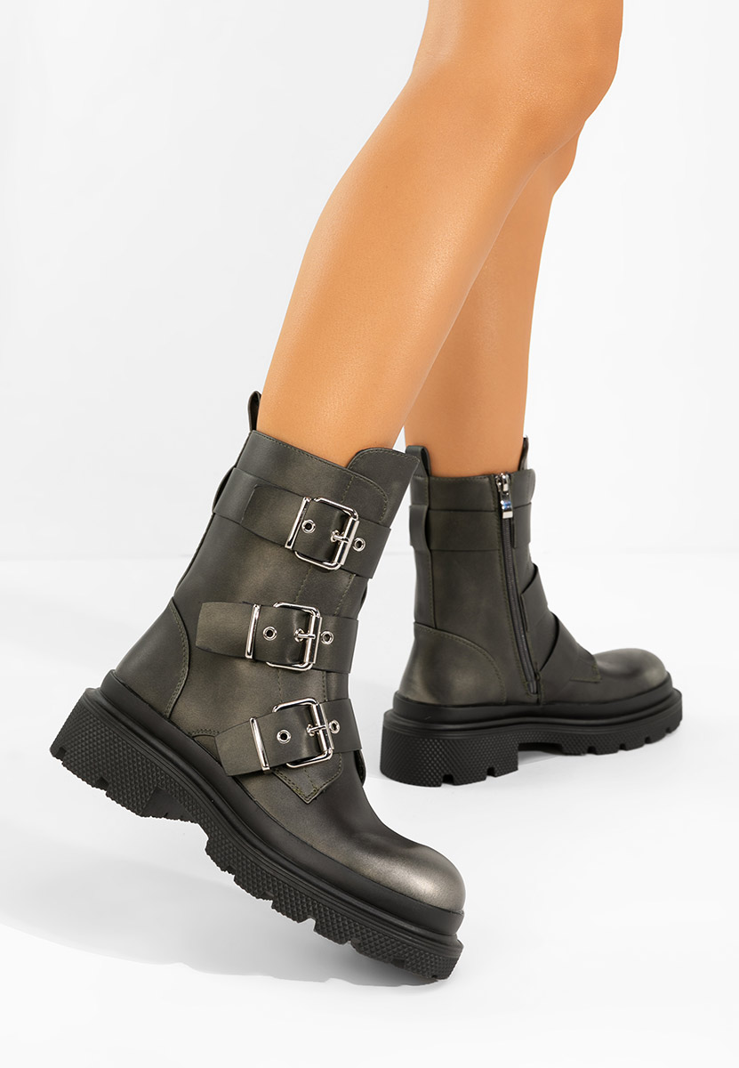 Cizme scurte dama Mioala gri