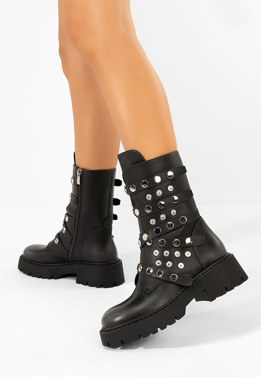 Ghete inalte dama Lottie gri