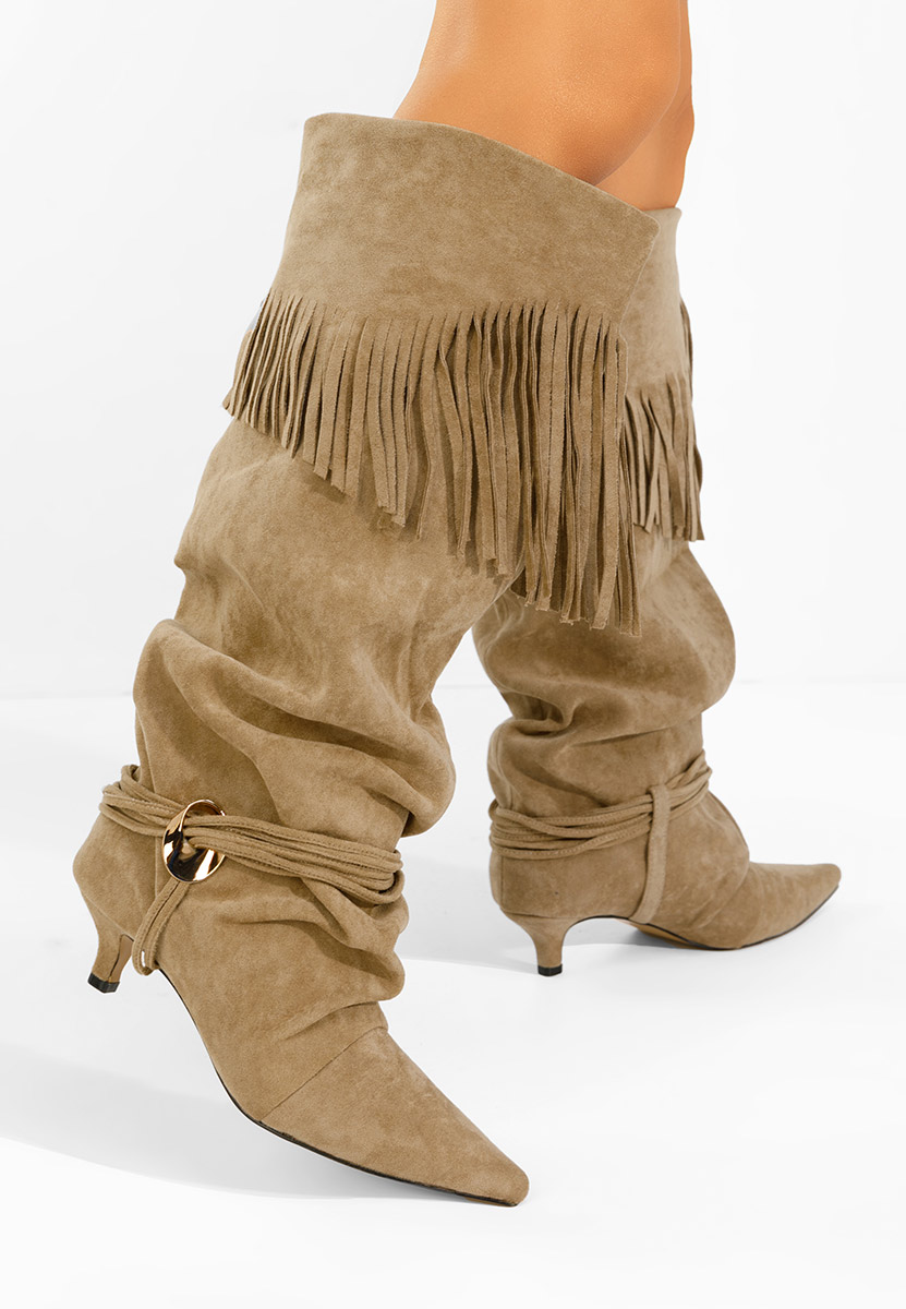 Cizme inalte dama Marcela kaki